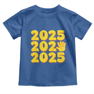 Funny Happy New Year 2025 Toddler T Shirt TS09 Royal Blue Print Your Wear