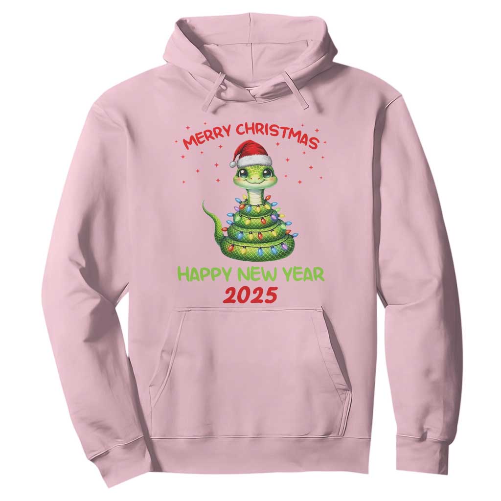 Year Of The Snake 2025 Hoodie Merry Christmas And Happy New Year Cute Snake TS09 Light Pink Print Your Wear