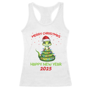 Year Of The Snake 2025 Racerback Tank Top Merry Christmas And Happy New Year Cute Snake TS09 White Print Your Wear