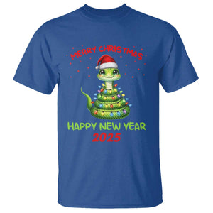 Year Of The Snake 2025 T Shirt Merry Christmas And Happy New Year Cute Snake TS09 Royal Blue Print Your Wear