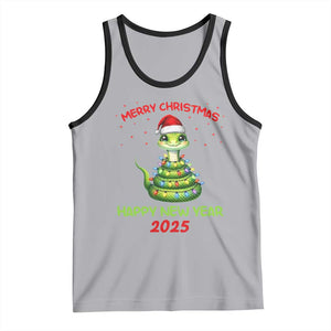 Year Of The Snake 2025 Tank Top Merry Christmas And Happy New Year Cute Snake TS09 Athletic Heather Black Print Your Wear