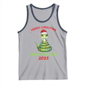 Year Of The Snake 2025 Tank Top Merry Christmas And Happy New Year Cute Snake TS09 Athletic Heather Navy Print Your Wear