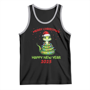 Year Of The Snake 2025 Tank Top Merry Christmas And Happy New Year Cute Snake TS09 Black Athletic Heather Print Your Wear
