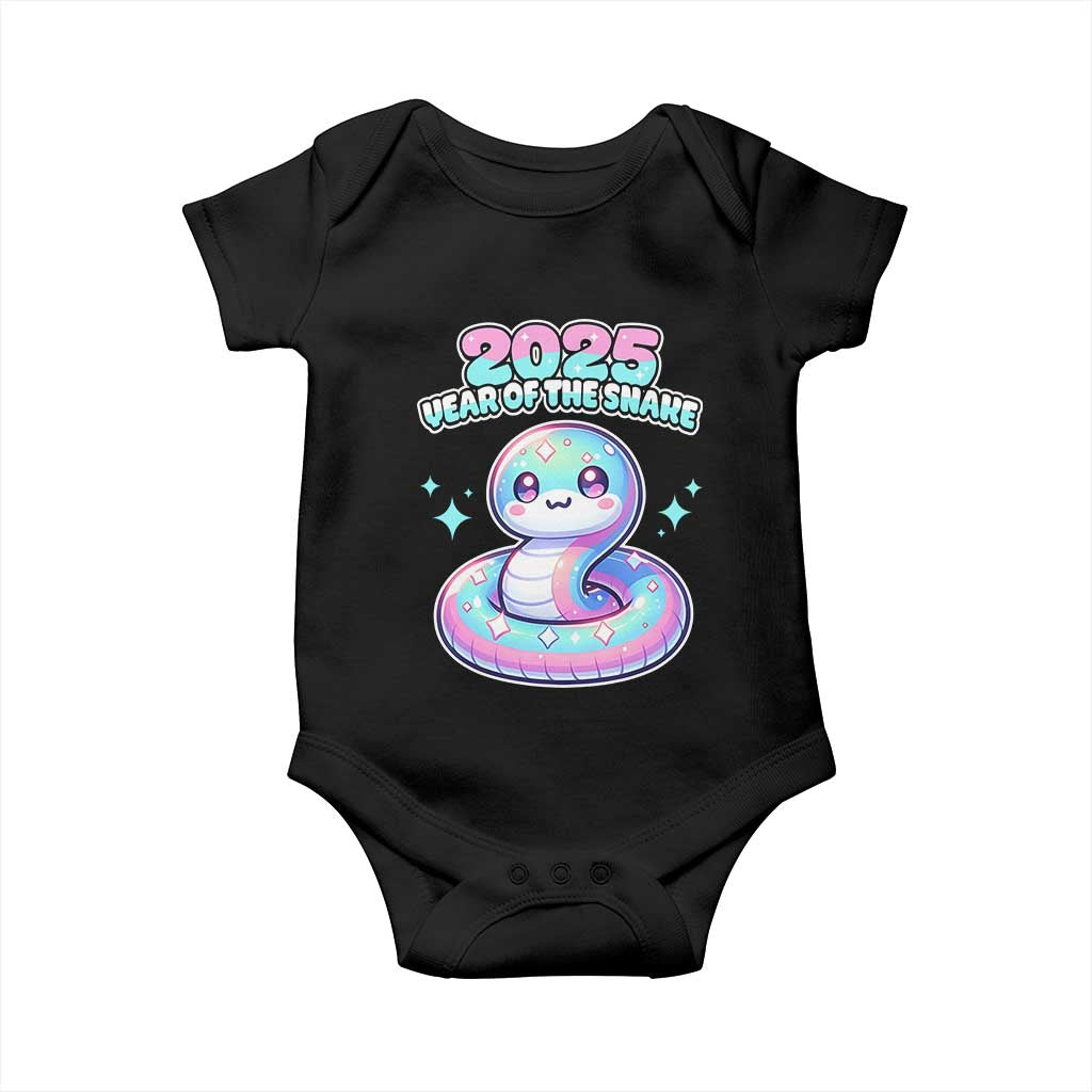 Year Of The Snake 2025 Baby Onesie Cute Snake Happy New Year TS09 Black Print Your Wear