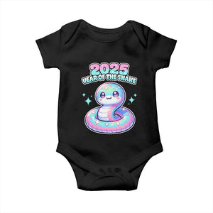 Year Of The Snake 2025 Baby Onesie Cute Snake Happy New Year TS09 Black Print Your Wear