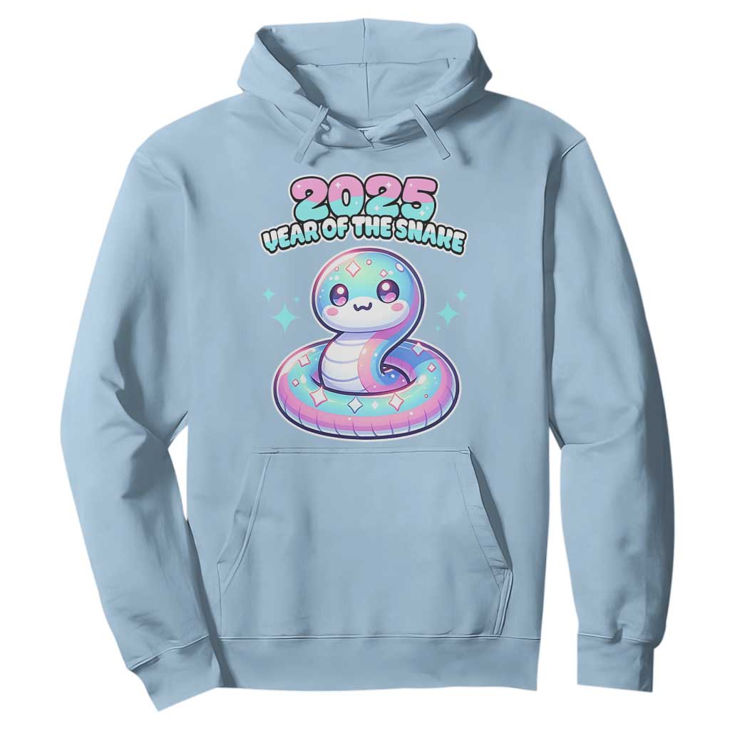 Year Of The Snake 2025 Hoodie Cute Snake Happy New Year TS09 Light Blue Print Your Wear
