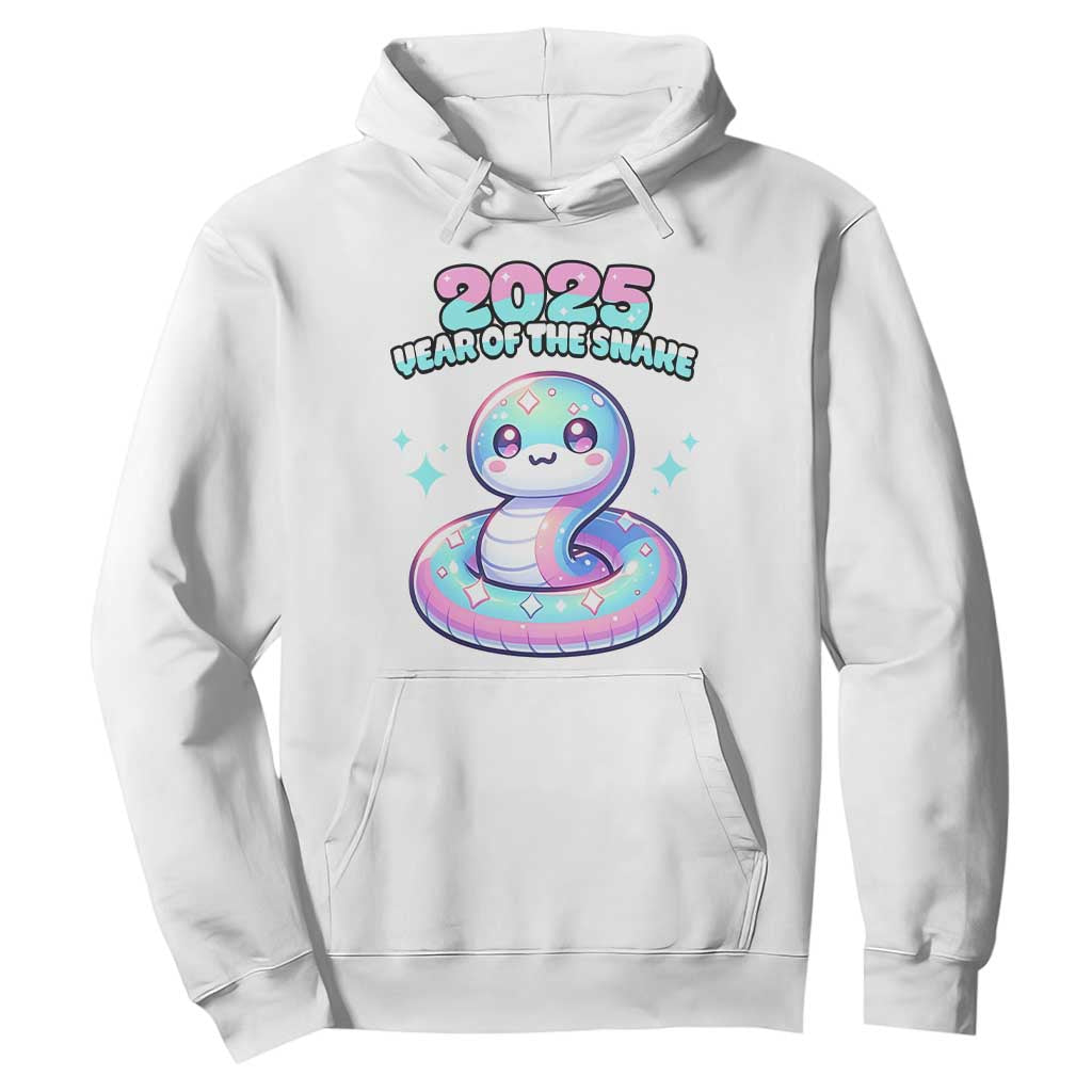 Year Of The Snake 2025 Hoodie Cute Snake Happy New Year TS09 White Print Your Wear