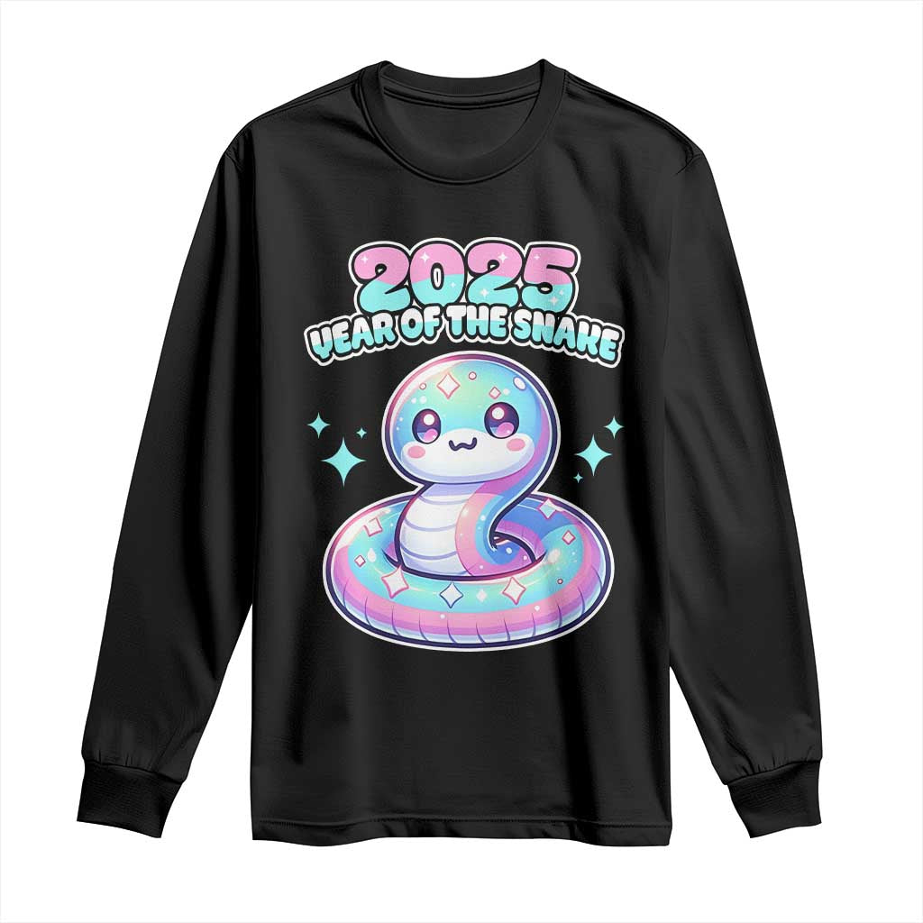Year Of The Snake 2025 Long Sleeve Shirt Cute Snake Happy New Year TS09 Black Print Your Wear