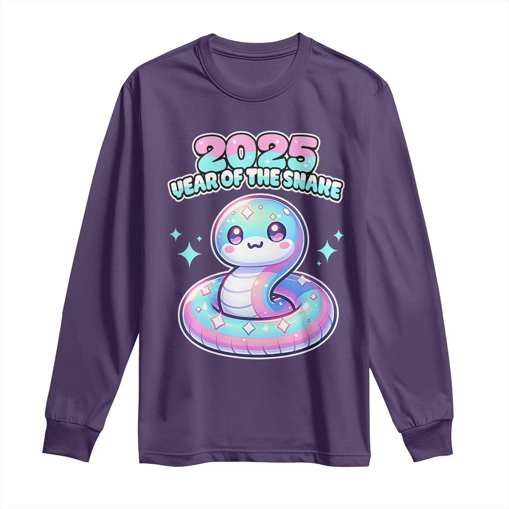 Year Of The Snake 2025 Long Sleeve Shirt Cute Snake Happy New Year TS09 Purple Print Your Wear