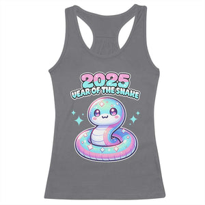 Year Of The Snake 2025 Racerback Tank Top Cute Snake Happy New Year TS09 Charcoal Print Your Wear