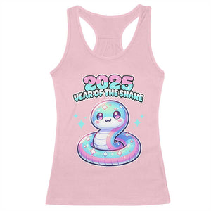Year Of The Snake 2025 Racerback Tank Top Cute Snake Happy New Year TS09 Light Pink Print Your Wear