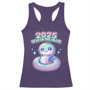 Year Of The Snake 2025 Racerback Tank Top Cute Snake Happy New Year TS09 Purple Print Your Wear