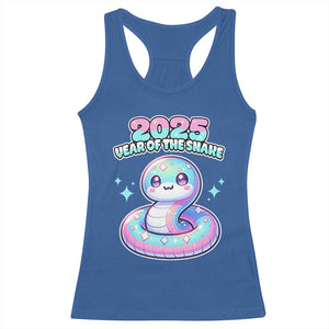 Year Of The Snake 2025 Racerback Tank Top Cute Snake Happy New Year TS09 Royal Blue Print Your Wear