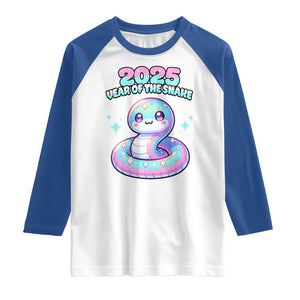 Year Of The Snake 2025 Raglan Shirt Cute Snake Happy New Year TS09 White Royal Print Your Wear