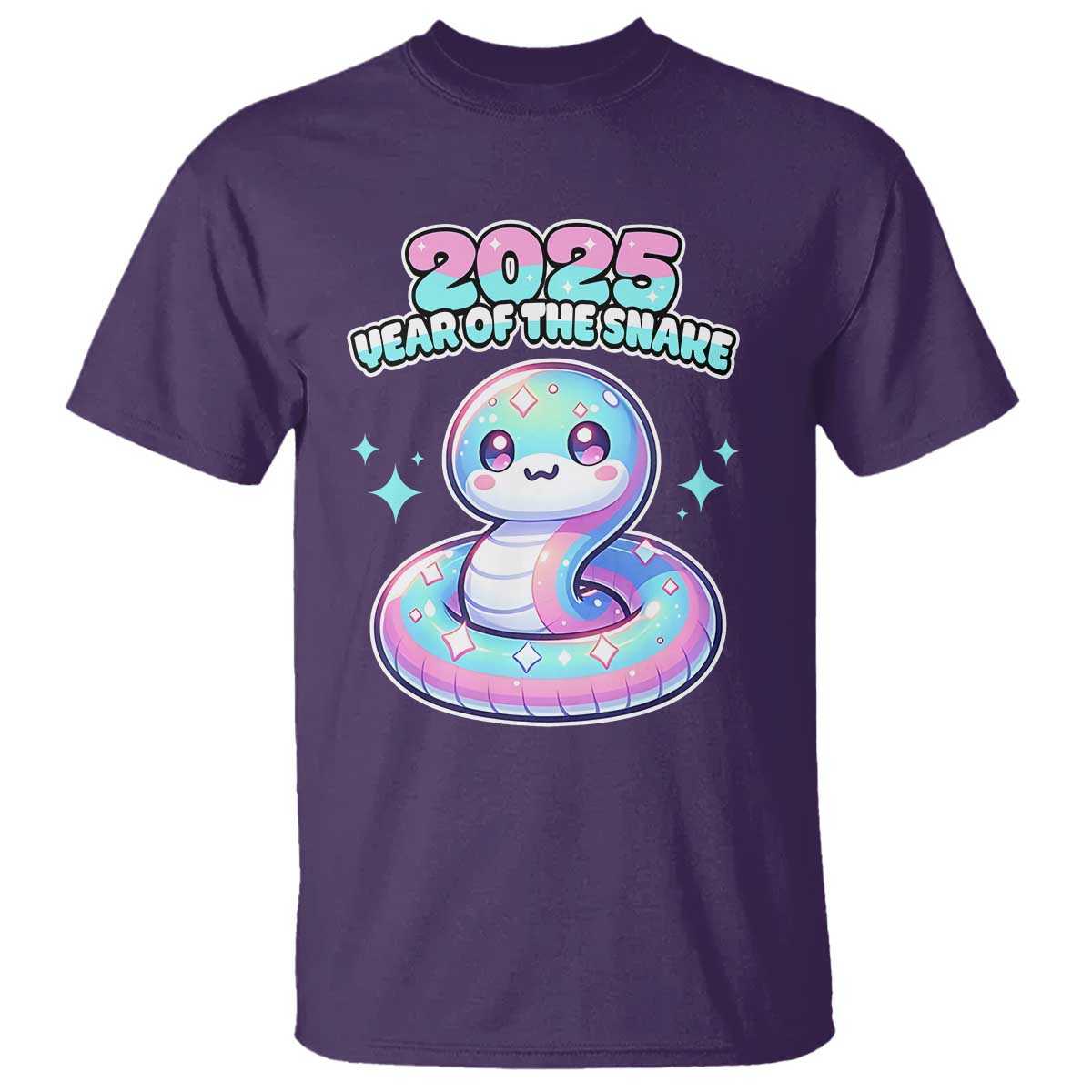 Year Of The Snake 2025 T Shirt Cute Snake Happy New Year TS09 Purple Print Your Wear