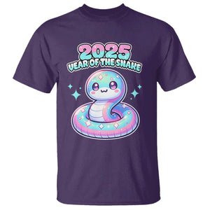 Year Of The Snake 2025 T Shirt Cute Snake Happy New Year TS09 Purple Print Your Wear