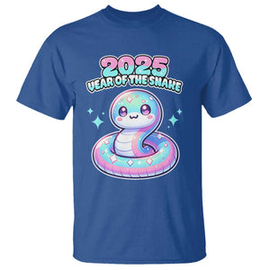 Year Of The Snake 2025 T Shirt Cute Snake Happy New Year TS09 Royal Blue Print Your Wear