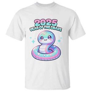 Year Of The Snake 2025 T Shirt Cute Snake Happy New Year TS09 White Print Your Wear