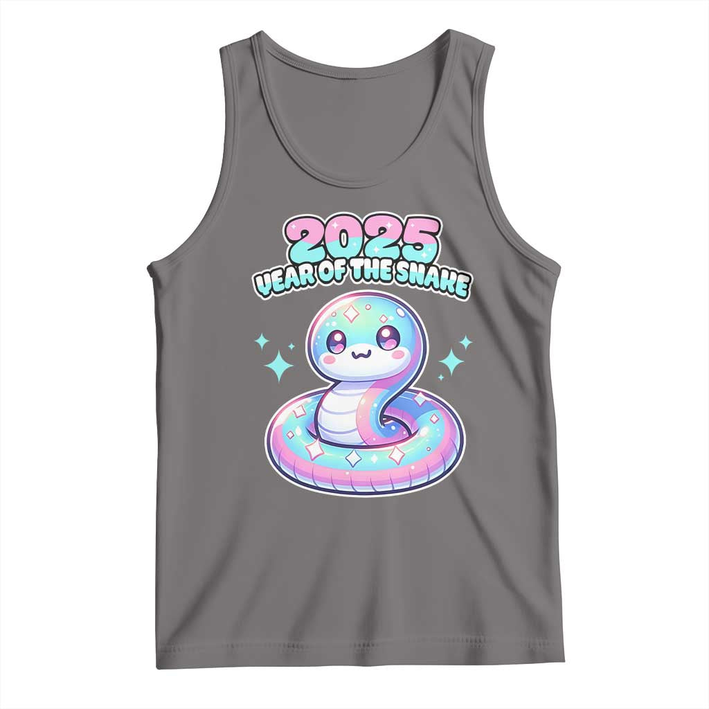 Year Of The Snake 2025 Tank Top Cute Snake Happy New Year TS09 Deep Heather Print Your Wear