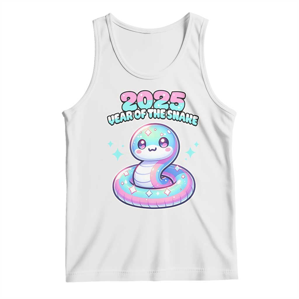 Year Of The Snake 2025 Tank Top Cute Snake Happy New Year TS09 White Print Your Wear