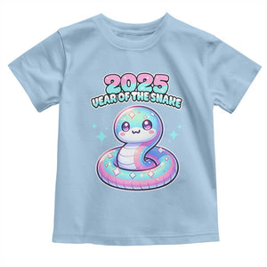 Year Of The Snake 2025 Toddler T Shirt Cute Snake Happy New Year TS09 Light Blue Print Your Wear