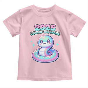Year Of The Snake 2025 Toddler T Shirt Cute Snake Happy New Year TS09 Light Pink Print Your Wear