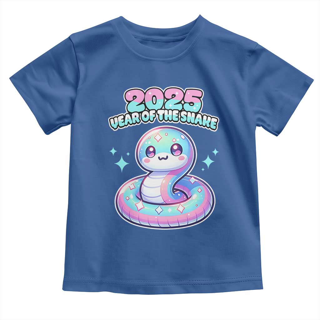Year Of The Snake 2025 Toddler T Shirt Cute Snake Happy New Year TS09 Royal Blue Print Your Wear