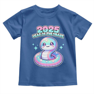 Year Of The Snake 2025 Toddler T Shirt Cute Snake Happy New Year TS09 Royal Blue Print Your Wear