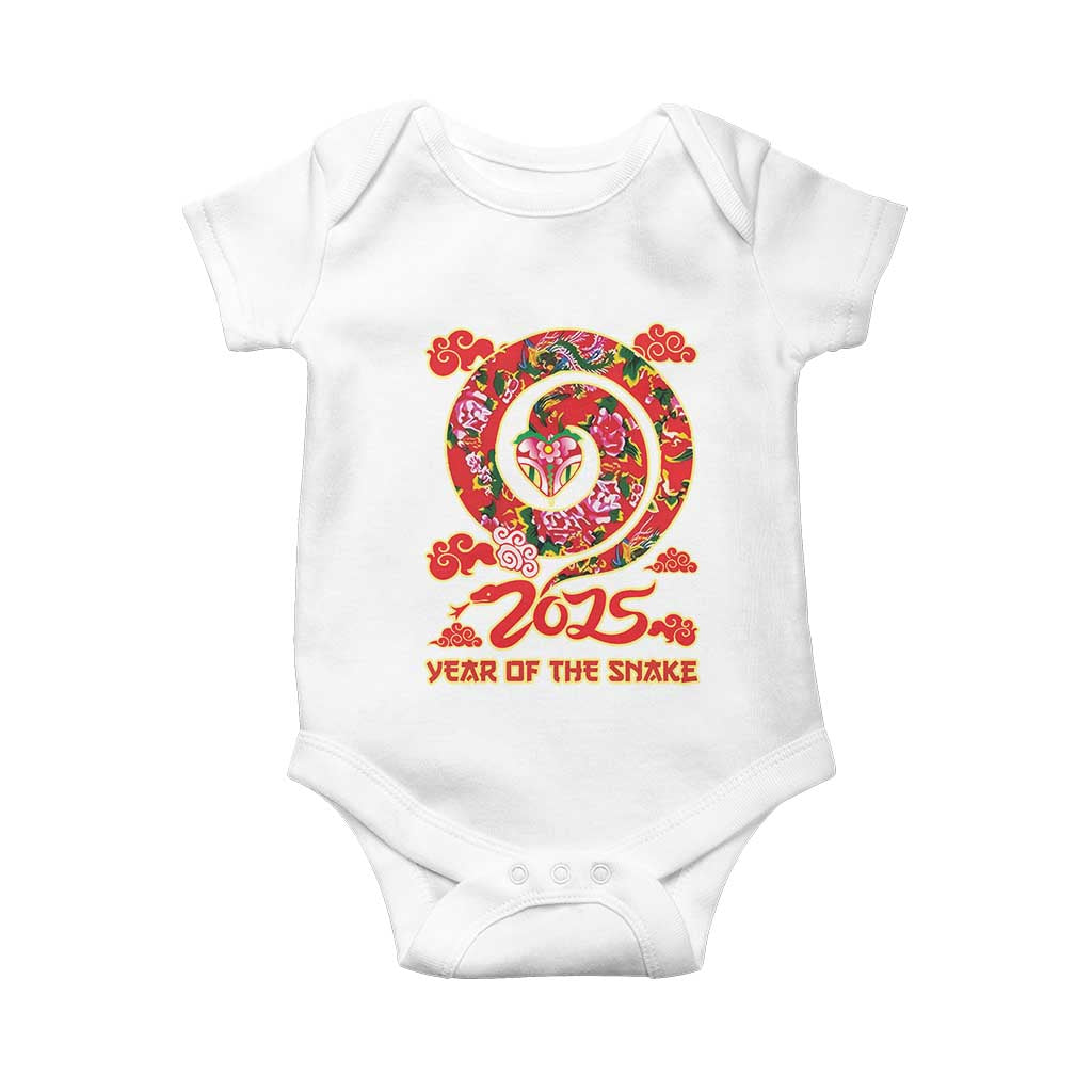 Lunar New Year 2025 Baby Onesie Year Of The Snake China Traditional TS09 White Print Your Wear