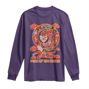 Lunar New Year 2025 Long Sleeve Shirt Year Of The Snake China Traditional TS09 Purple Print Your Wear