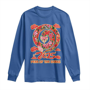 Lunar New Year 2025 Long Sleeve Shirt Year Of The Snake China Traditional TS09 Royal Blue Print Your Wear