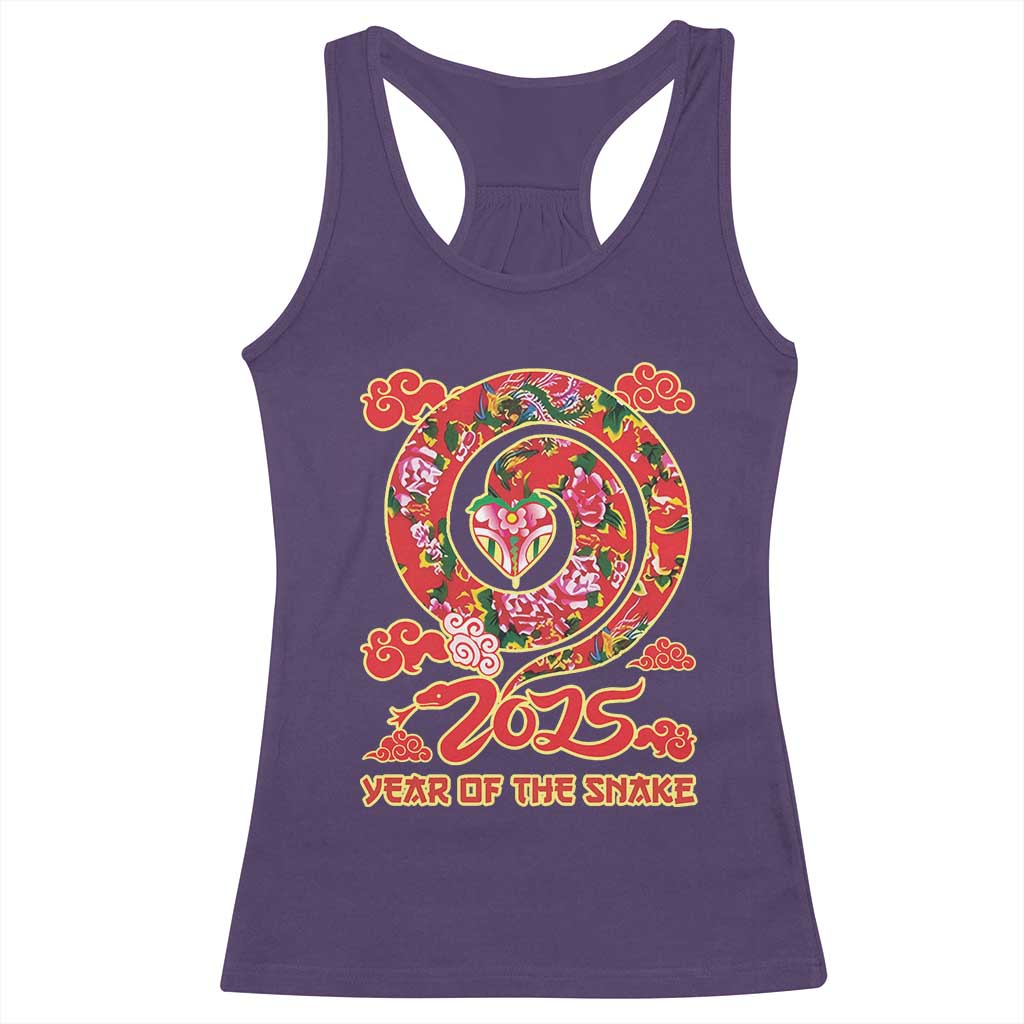 Lunar New Year 2025 Racerback Tank Top Year Of The Snake China Traditional TS09 Purple Print Your Wear