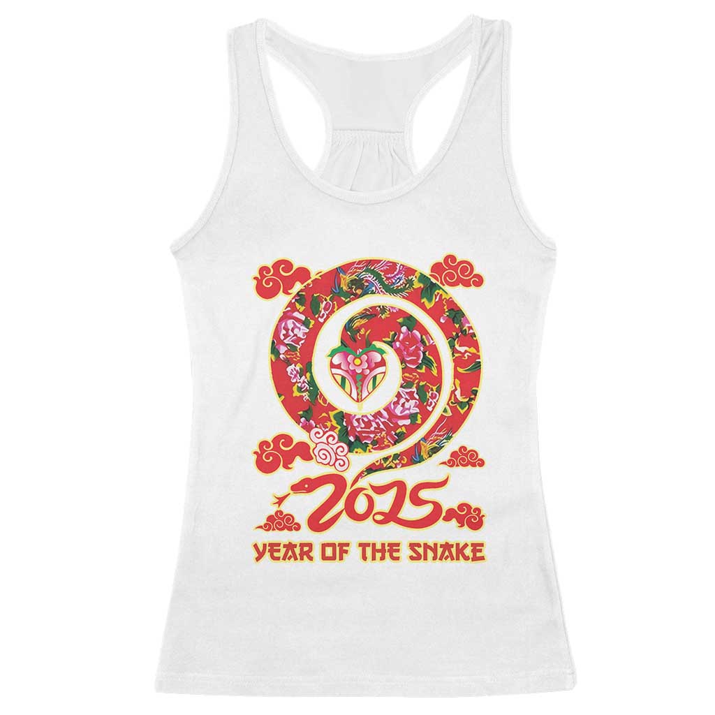Lunar New Year 2025 Racerback Tank Top Year Of The Snake China Traditional TS09 White Print Your Wear