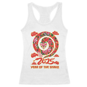 Lunar New Year 2025 Racerback Tank Top Year Of The Snake China Traditional TS09 White Print Your Wear