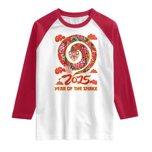 Lunar New Year 2025 Raglan Shirt Year Of The Snake China Traditional TS09 White Red Print Your Wear