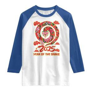Lunar New Year 2025 Raglan Shirt Year Of The Snake China Traditional TS09 White Royal Print Your Wear