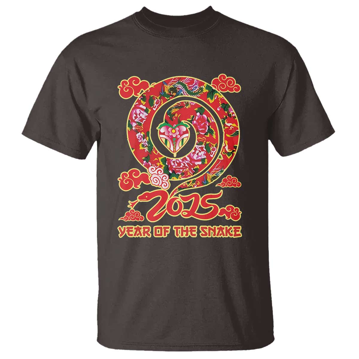 Lunar New Year 2025 T Shirt Year Of The Snake China Traditional TS09 Dark Chocolate Print Your Wear