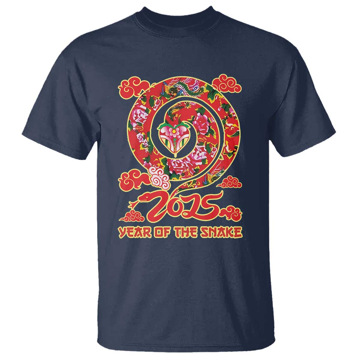 Lunar New Year 2025 T Shirt Year Of The Snake China Traditional TS09 Navy Print Your Wear