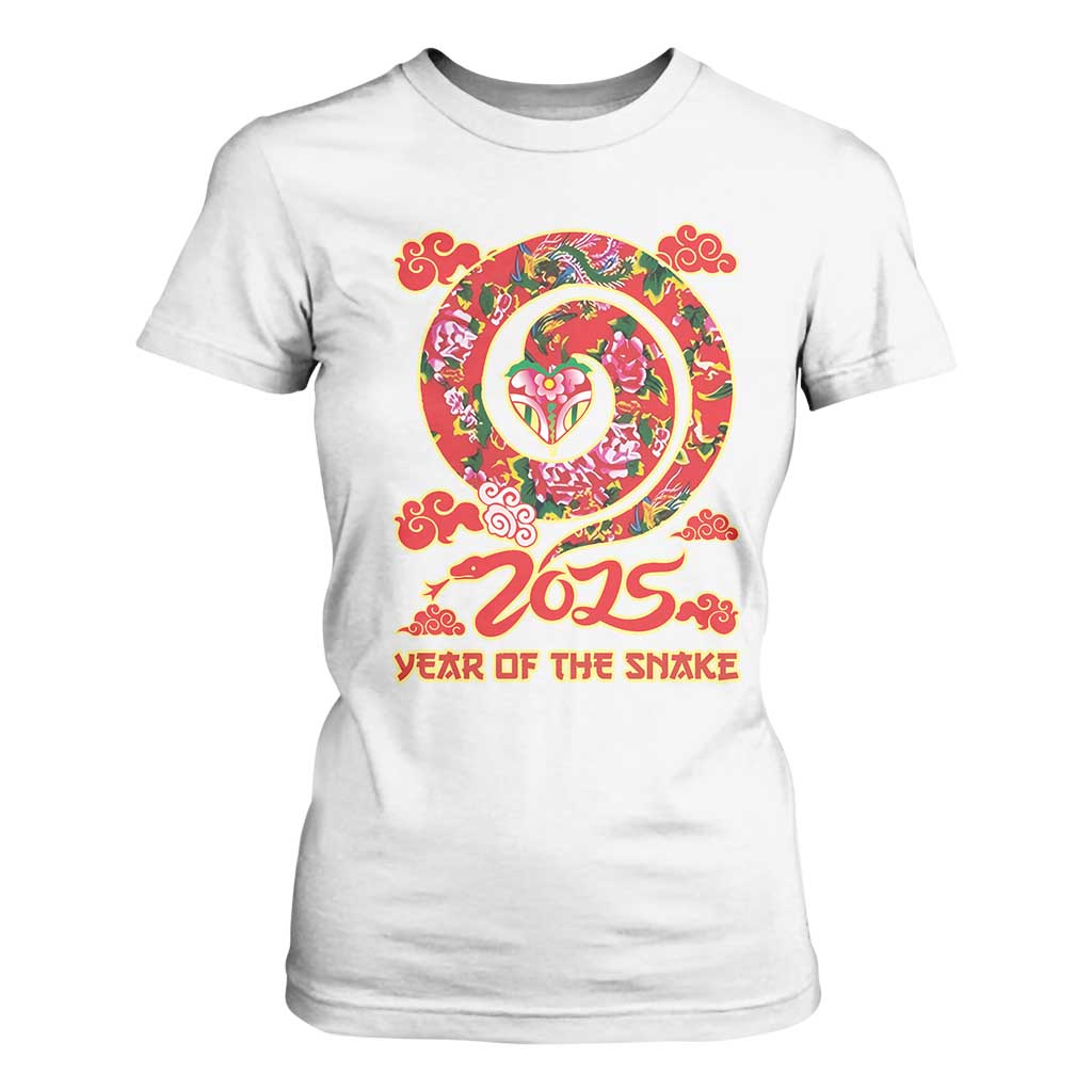 Lunar New Year 2025 T Shirt For Women Year Of The Snake China Traditional TS09 White Print Your Wear