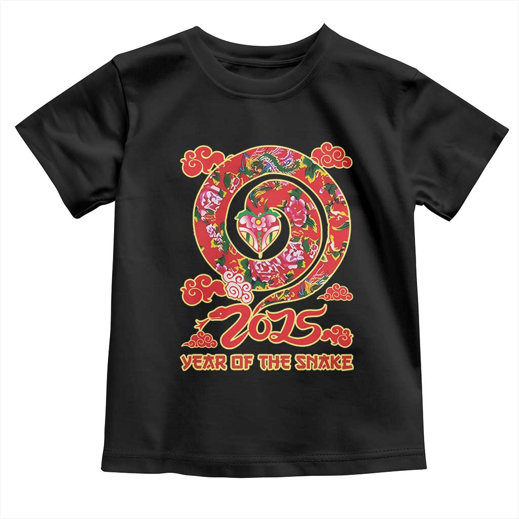Lunar New Year 2025 Toddler T Shirt Year Of The Snake China Traditional TS09 Black Print Your Wear