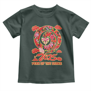 Lunar New Year 2025 Toddler T Shirt Year Of The Snake China Traditional TS09 Dark Forest Green Print Your Wear