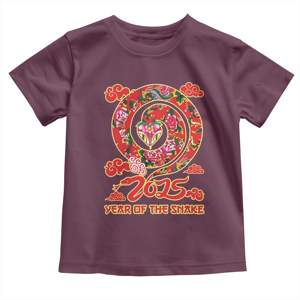 Lunar New Year 2025 Toddler T Shirt Year Of The Snake China Traditional TS09 Maroon Print Your Wear