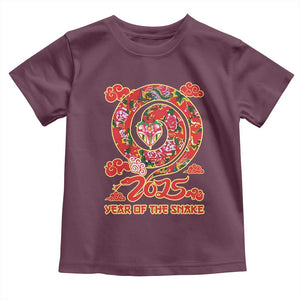 Lunar New Year 2025 Toddler T Shirt Year Of The Snake China Traditional TS09 Maroon Print Your Wear