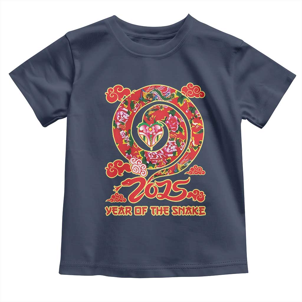 Lunar New Year 2025 Toddler T Shirt Year Of The Snake China Traditional TS09 Navy Print Your Wear