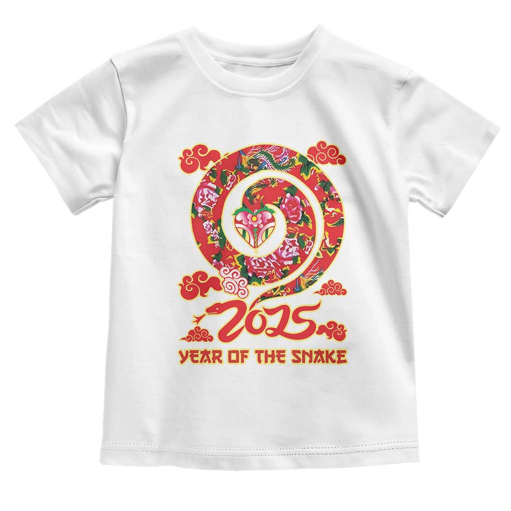 Lunar New Year 2025 Toddler T Shirt Year Of The Snake China Traditional TS09 White Print Your Wear