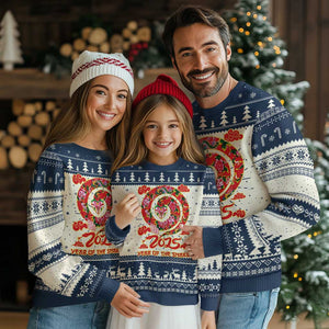 Lunar New Year 2025 Ugly Christmas Sweater Year Of The Snake China Traditional TS09 Navy Print Your Wear