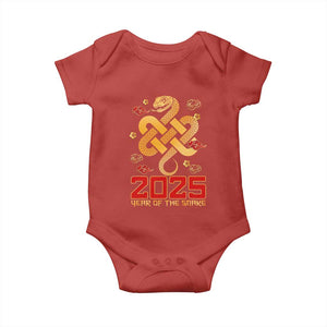 Year Of The Snake 2025 Baby Onesie Lunar New Year Chinese Traditional TS09 Red Print Your Wear