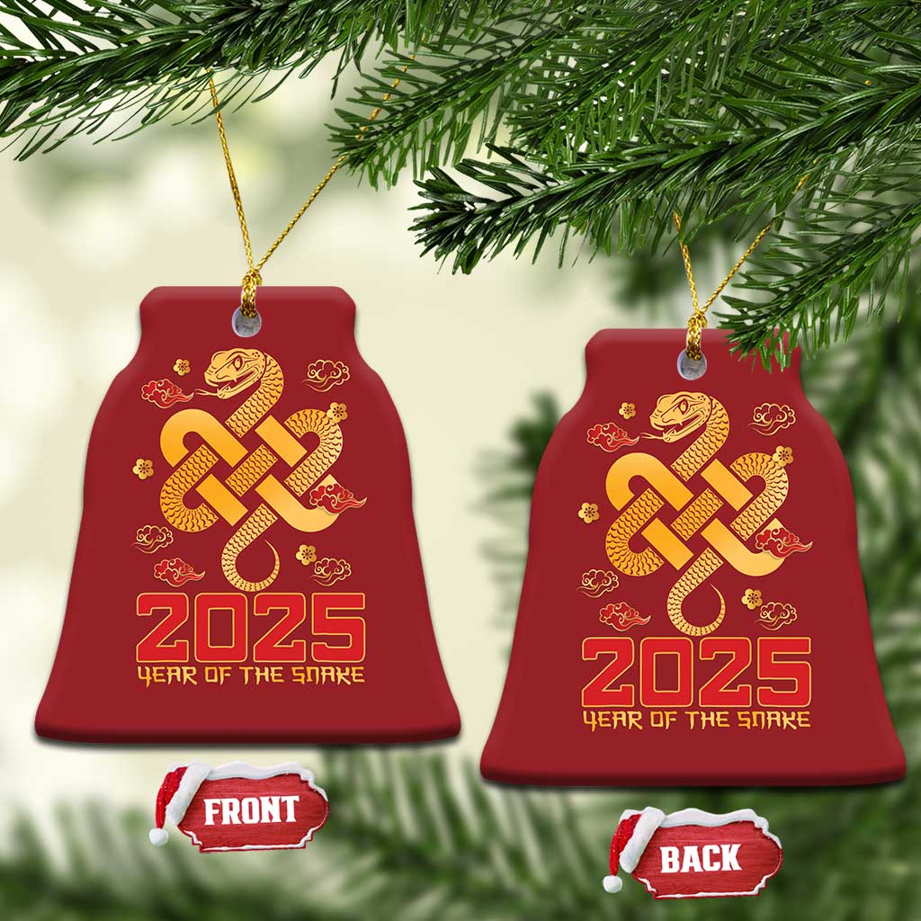 Year Of The Snake 2025 Christmas Ornament Lunar New Year Chinese Traditional TS09 Bell Flake Red Print Your Wear