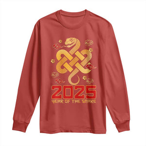 Year Of The Snake 2025 Long Sleeve Shirt Lunar New Year Chinese Traditional TS09 Red Print Your Wear