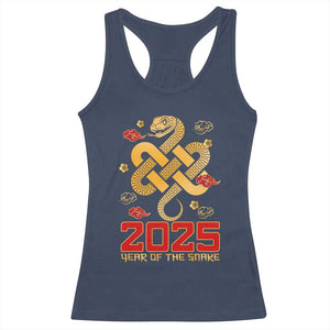 Year Of The Snake 2025 Racerback Tank Top Lunar New Year Chinese Traditional TS09 Navy Print Your Wear